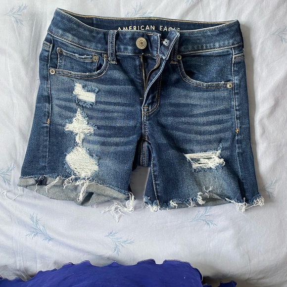 American Eagle Outfitters Women's Blue Denim Shorts - Picture 8 of 10